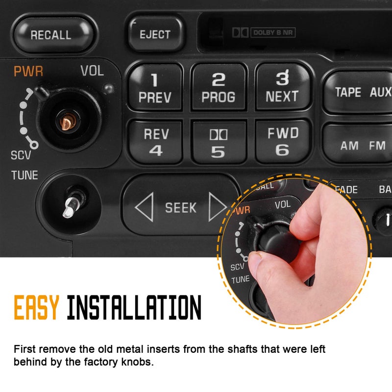 RDBS 2 PCS Stereo Radio Volume Control Knobs Kit OEM Replacement for GMC Cadillac Chevrolet - Image 4